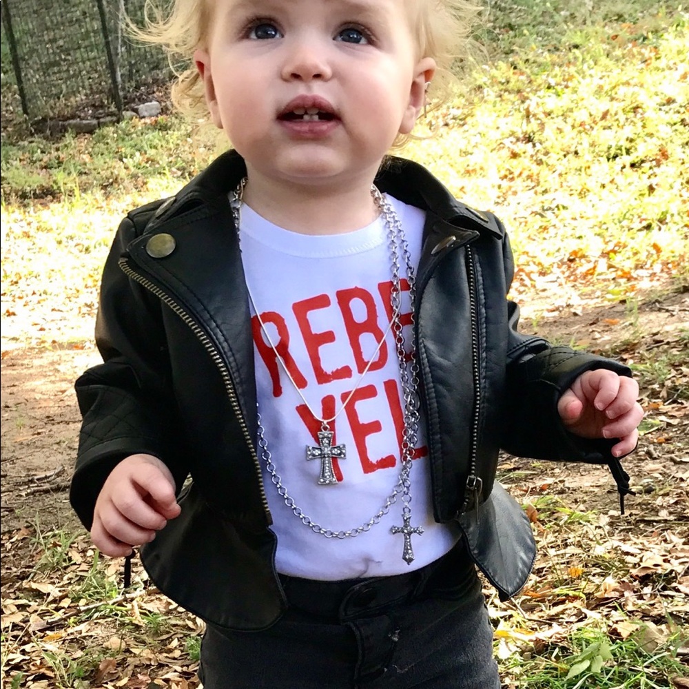 Adorable Faux Leather Ruffle Jacket - 12-18 Mos